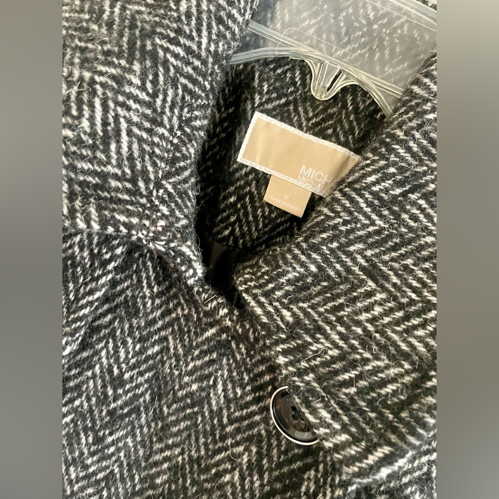 MICHAEL by Michael Kors Herringbone Double Breasted Trench Coat - Picture 7 of 10